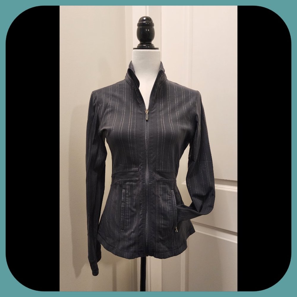 LULULEMON || Grey Pinstripe Full Zip Jacket